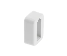 Rectangular socket with end cap, baltas