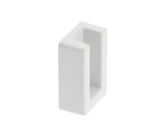 Rectangular socket without end cap, baltas
