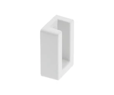 Rectangular socket without end cap, baltas