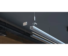 Satininis lęšis LED profiliui GLAX radiatorius 2 m