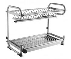 Self-standing two tier dish rack (inox)
