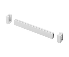 Set; rectangular clothes bar L = 3m + rosette without plugs 2 pcs; Baltas color
