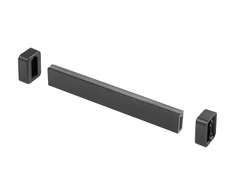 Set; rectangular clothes bar L = 3m + rosette with a cap 2 pcs; anthracite color