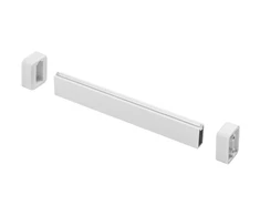 Set; rectangular clothes bar L = 3m + rosette with a cap 2 pcs; Baltas color