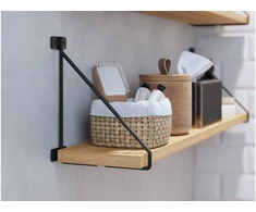 Shelf support BAR, 21x17 cm, juodas mat
