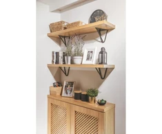 Shelf support WIRE, 18x16 cm, juodas mat