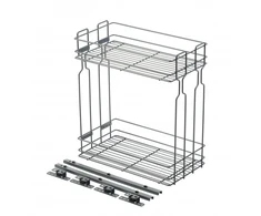 Side cargo basket, mounting for H45 ball guides, 2 shelves, cabinet 300 mm, without guides