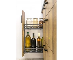 Side cargo basket MovixPro, 2 shelves, for 200mm cabinet, without slides, anthracite RAL 7