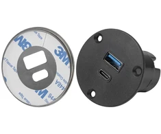 USB A+C lizdo įkroviklis 24W su maitinimo šaltiniu, juodas