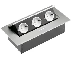 Stalinis prailgintuvas 3x schuko lizdas, be laido, aliuminis