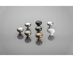 Steel knob BERGAMO baltas glossy