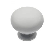 Steel knob BERGAMO baltas glossy