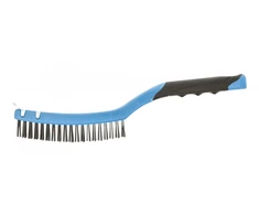 Steel wire brush with a scraper, 3 x 19