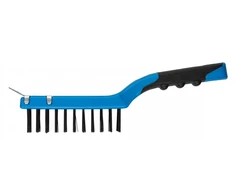 Steel wire brush with a scraper, 4 x 11