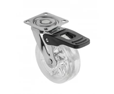 Transparent caster B75 with brake