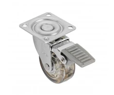 Transparent caster ruda with brake