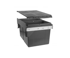 Trash bin for cabinet 600mm, front mounting, side mounting, slide H45, anthracite
