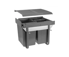 Trash bin on guide H45 20l+2x10l for cabinet 450 mm anthracite