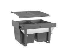 Trash bin on guide H45 2x15l for cabinet 450 mm anthracite
