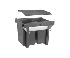 Trash bin on guide H45 2x20l for cabinet 450 mm anthracite
