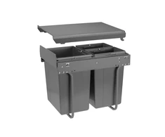Trash bin on guide H45 for cabinet 400mm 20l +2x10l anthracite