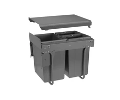 Trash bin with front mounting on slide H45 for cabinet 400mm 20l+2x10l anthracite