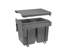 Trash bin with front mounting on slide H45 for cabinet 400mm 2x20l anthracite