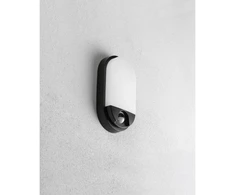 TULON luminaire with motion sensor, LED, 15W, 1350lm, 4000K, AC220-240V, IP54, oval, juodas