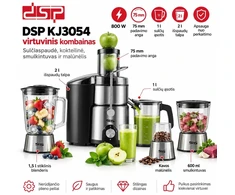 Virtuvinis kombainas DSP KJ3054, 4in1 , 800 W, nerūdijančiojo plieno, su stikliniais indais