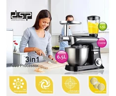 Virtuvinis kombainas DSP KM3031, 1300 W, 6,5 l, su mėsmale ir trintuvu, juodas