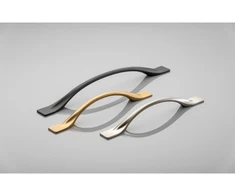 Zamak handle FLOW C = 128 mm inox