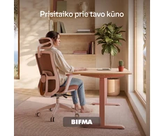 Biuro kėdė Desktronic SitOne Rožinė, 4D porankiai, 6 reguliuojami taškai, BIFMA sertifikatas