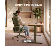 Biuro kėdė Desktronic SitOne Žalia, 4D porankiai, 6 reguliuojami taškai, BIFMA sertifikatas