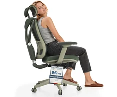 Biuro kėdė Desktronic SitPro Žalia, 3D porankiai, 10 reguliuojamų taškų, BIFMA sertifikatas