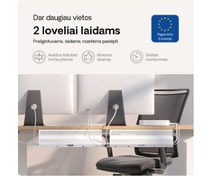 Desktronic Darbo stalo metalinis laidų laikiklis Baltas