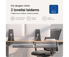 Desktronic Darbo stalo metalinis laidų laikiklis Pilkas