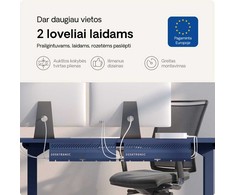 Desktronic Darbo stalo metalinis laidų laikiklis Mėlynas