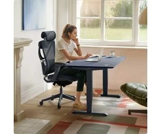 Elektrinis reguliuojamo aukščio stalas Desktronic HomePro Mėlynas/Mėlynas, 140x70cm, Dvigubas motoras, USB ir USB-C įkrovimo lizdai