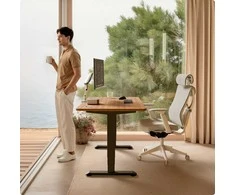 Elektrinis reguliuojamo aukščio stalas Desktronic HomePro Juodas/Riešutmedis, 180x80cm, Dvigubas motoras, USB ir USB-C įkrovimo lizdai