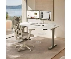 Elektrinis reguliuojamo aukščio stalas Desktronic HomePro Pilkas/Baltas, 120x60cm, Dvigubas motoras, USB ir USB-C įkrovimo lizdai