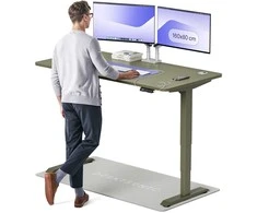 Elektrinis reguliuojamo aukščio stalas Desktronic HomePro Žalias/Žalias, 160x80cm, Dvigubas motoras, USB ir USB-C įkrovimo lizdai