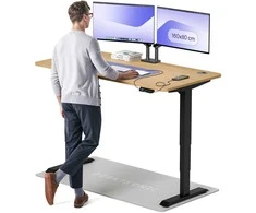 Elektrinis reguliuojamo aukščio stalas Desktronic HomePro Juodas/Ąžuolas, 160x80cm, Dvigubas motoras, USB ir USB-C įkrovimo lizdai