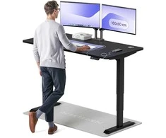 Elektrinis reguliuojamo aukščio stalas Desktronic HomePro Juodas/Juodas, 160x80cm, Dvigubas motoras, USB ir USB-C įkrovimo lizdai