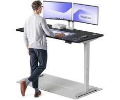 Elektrinis reguliuojamo aukščio stalas Desktronic HomePro Pilkas/Juodas, 160x80cm, Dvigubas motoras, USB ir USB-C įkrovimo lizdai