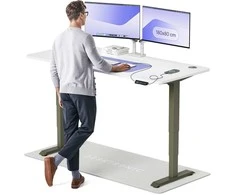 Elektrinis reguliuojamo aukščio stalas Desktronic HomePro Žalias/Baltas, 180x80cm, Dvigubas motoras, USB ir USB-C įkrovimo lizdai