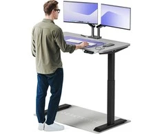 Elektrinis reguliuojamo aukščio stalas Desktronic HomeOne Juodas/Pilkas, 120x60cm, Dvigubas motoras, USB ir USB-C įkrovimo lizdai