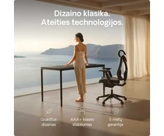 Elektrinis Reguliuojamo Aukščio Stalas Desktronic HomeMax Juodas/Juodas, 160x80cm, Keturi varikliai, Magnetinis kabelių laikiklis
