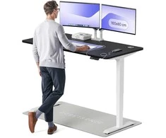 Elektrinis reguliuojamo aukščio stalas Desktronic HomePro Baltas/Juodas, 160x80cm, Dvigubas motoras, USB ir USB-C įkrovimo lizdai