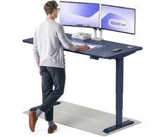 Elektrinis reguliuojamo aukščio stalas Desktronic HomePro Mėlynas/Mėlynas, 160x80cm, Dvigubas motoras, USB ir USB-C įkrovimo lizdai