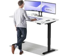 Elektrinis reguliuojamo aukščio stalas Desktronic HomePro Juodas/Baltas, 160x80cm, Dvigubas motoras, USB ir USB-C įkrovimo lizdai